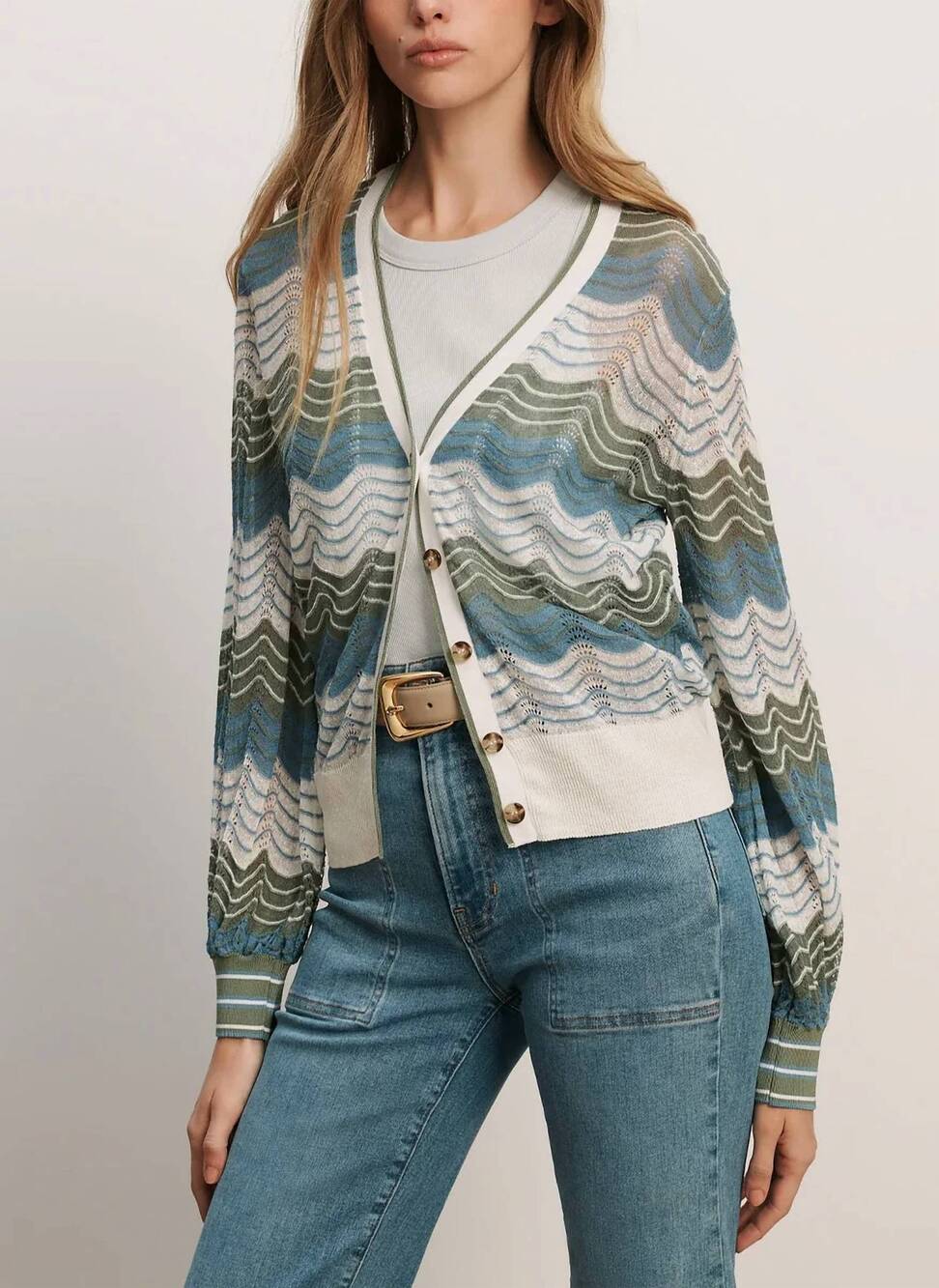NEW VERONICA BEARD laurinor cardigan in dove sag